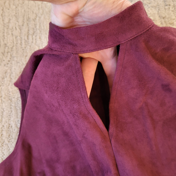 Lysse Burgundy Sleeveless Mock Neck Mini Dress Size XSmall New - Picture 8 of 12